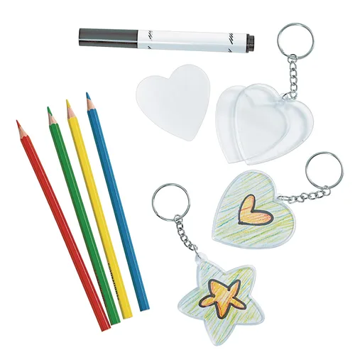 Vista 5 de Colorations Crea tu propio kit de manualidades de llavero para niños, juego de 12 – Kit de bricolaje para niños que fomenta la creatividad – Fácil