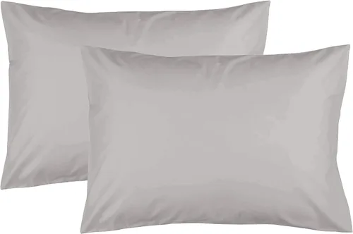 Vista 29 de Feather & Stitch - Fundas de almohada 100% algodón de 2 piezas tamaño Queen, 300TC fundas de almohada ultra suaves con cierre de sobre, resistentes