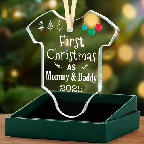 Vista 19 de Regalos para papá que espera: regalo de revelación de Navidad para nuevos padres, promocionado a papá nuevo papá por primera vez, adorno de Navidad