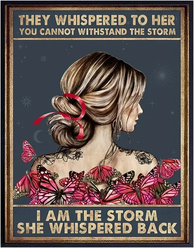Vista 9 de They Whispered to Her You Cannot Withstand The Storm - Arte de pared con cita inspiradora - Decoración de pared de mariposa - Regalos motivacionales