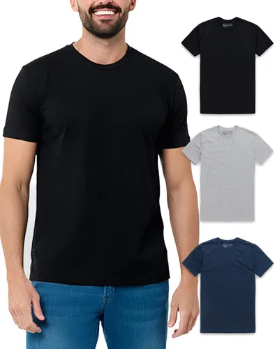 Vista 45 de Camisetas casuales de algodón suave con cuello redondo y ajuste atlético
