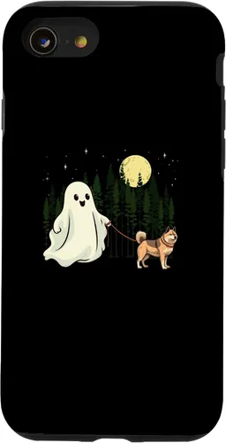 Vista 18 de iPhone 16 Akita Walking Ghost Halloween Funny Kids Costume Case