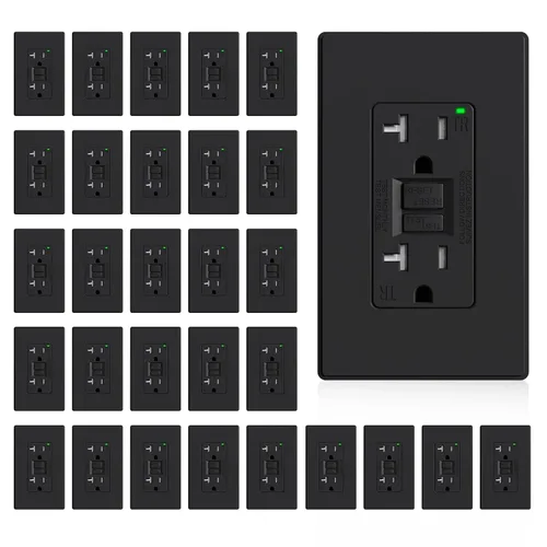 Vista 20 de ELEGRP Toma GFCI de 15 amperios, toma eléctrica GFI de autoprueba con diseño más delgado, receptáculo GFCI resistente a manipulaciones TR