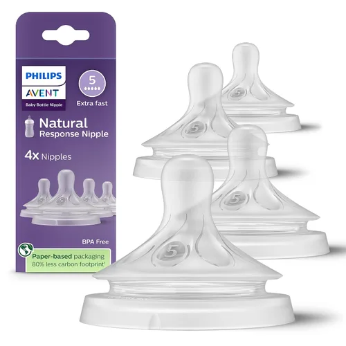 Vista 12 de Philips Avent Tetinas de respuesta natural, flujo extra lento (flujo 1), paquete de 4, SCY961/44 Flujo controlado por bebé, diseño sin goteo