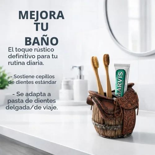 Vista 2 de The Bridge Collection - Soporte para cepillos de dientes para decoración de baño
