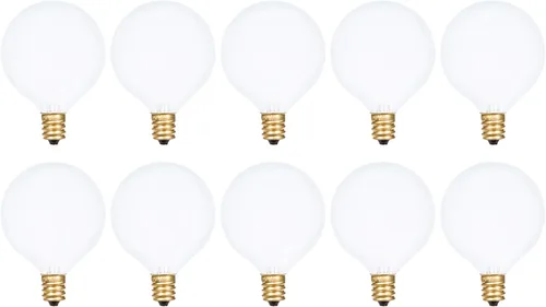 Vista 8 de Simba Lighting Bombilla redonda G16.5 con forma de globo pequeño de 25 W, base de candelabro E12 (paquete de 10) para candelabro, ventilador