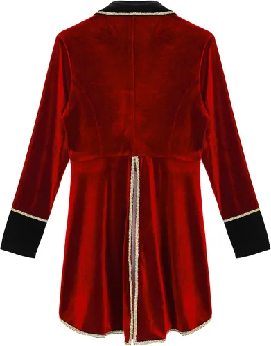 Vista 7 de Chaqueta de terciopelo para mujer, diseño de círculo, con solapa, para adultos