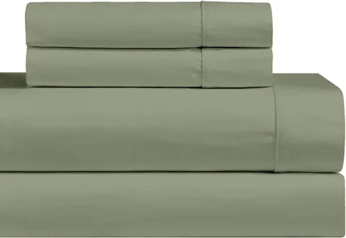 Vista 9 de Royal Hotel Bedding Sábanas de 650 hilos, sábanas sin arrugas, bolsillo profundo, mezcla de algodón, sábanas de satén, hipoalergénicas, 5 piezas Gris