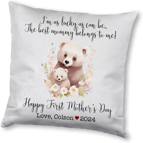 Vista 16 de Mother's Day Bear, First Mother's Day Custom Pillowcase, Personalized Mother's Day Pillowcase, Gift for Mom, Home Decor