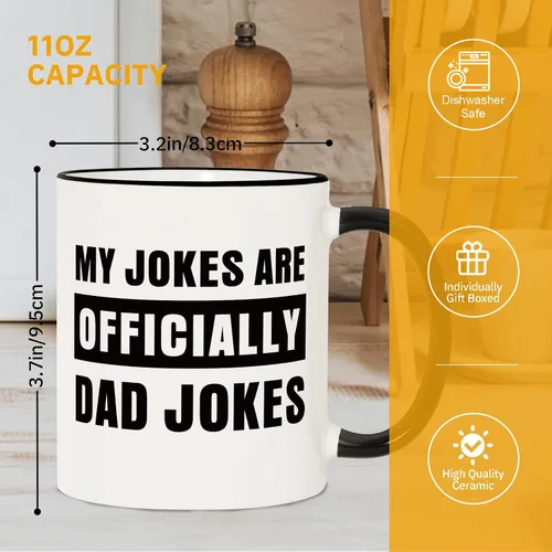Vista 4 de Aurahouse Regalos para Papá Primerizo, Taza Oficial de Chistes de Papá, Anuncio de Embarazo Divertido para Esposo, Regalos para Papás Primerizos