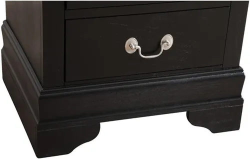 Vista 7 de Glory Furniture Louis Phillipe - Mesita de noche con 2 cajones, color negro