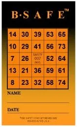 Vista 4 de B-Safe - Tarjetas de bingo de seguridad, paquete de 600 6-color safety bingo card set, Workplace safety game, Boosts engagement, Rewards employee