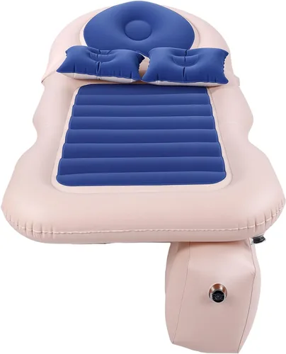 Vista 2 de SIXRUN Inflatable Car Back Seat Air Mattress with 2 Pillows for SUV Truck Blue