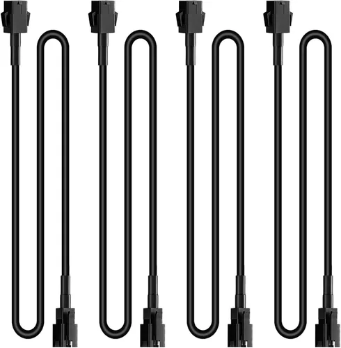Vista 3 de Hovano Juego de 4 cables de extensión de 60 pulgadas/150 cm de 4 pines RGB LED para luces de acento multicolor, juego de cables para luces LED