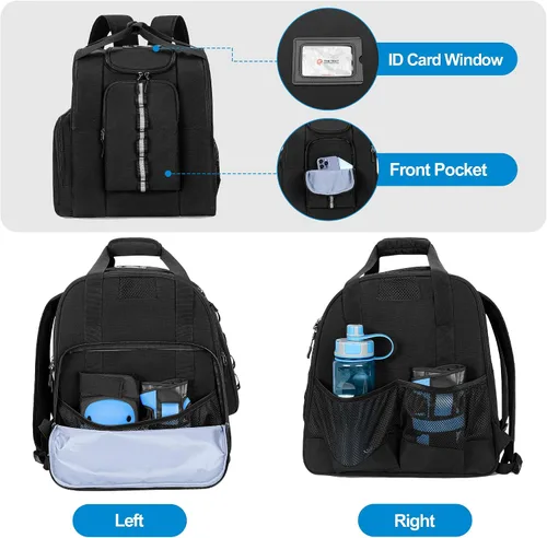 Vista 4 de GOBUROS Bolsa de patinaje para hombres y mujeres, mochila de patinaje sobre hielo para zapatos de patinaje hasta hombres de EE. UU. 13