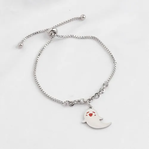 Vista 3 de WUSUANED Lindo collar de fantasma Hu Tao Ghost Shape Jewelry Halloween Cosplay regalos para los amantes del anime del juego