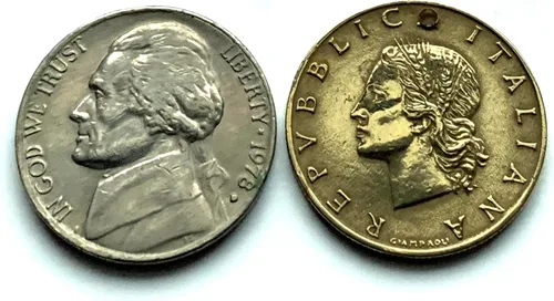 Vista 5 de Italy 20 Lire Italian coin earrings lady Minerva Roma Milano Florence Venice Torino Palermo Perugia Cagliari Pisa Tuscany Bologna Matera Siena