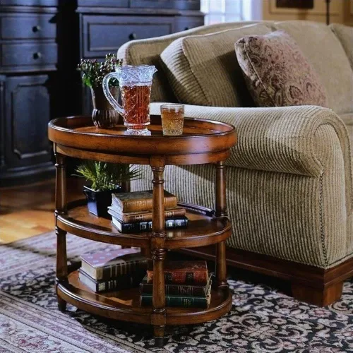 Vista 2 de Hooker Furniture Seven Seas - Mesa decorativa ovalada de dos niveles