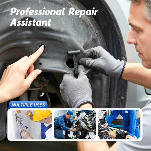 Vista 6 de Bridas de nailon resistentes con pin y botón, hebillas de cable estilo T resistentes a los rayos UV para reparación de automóviles, parachoques