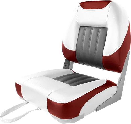 Vista 10 de XGEAR Asiento de barco de lujo con respaldo bajo/alto, asiento plegable para barco de pesca