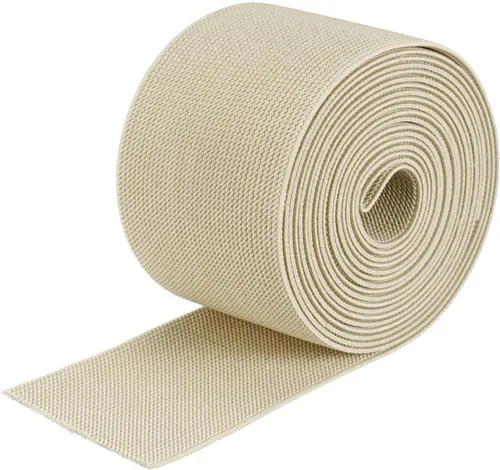 Vista 18 de MECCANIXITY Banda elástica ancha de sarga de doble cara de 3 pulgadas, plana de 2 yardas, banda elástica tejida de punto, correa elástica pesada