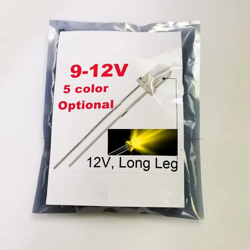 Vista 6 de 100pcs 12V 0.118 in blanco LED 9V medidor instrumento diodos emisores de luz