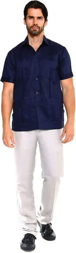 Vista 3 de Mojito Collection Short Sleeve Ramie Linen Guayabera