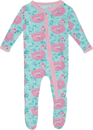 Vista 67 de KicKee Baby & Toddler - Pijama de viscosa ultrasuave de bambú con patas abatibles y puños