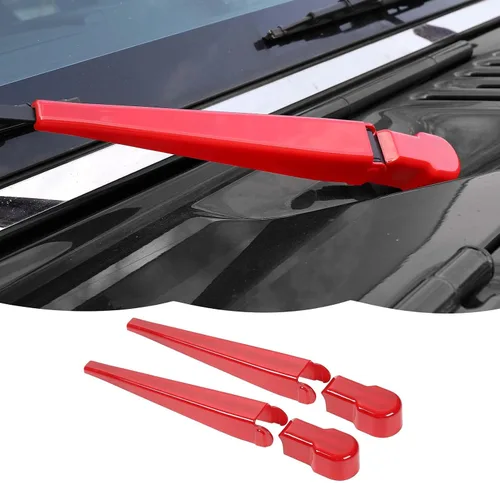 Vista 10 de RT-TCZ Limpiaparabrisas delantero, limpiaparabrisas delantero, decoración de accesorios exteriores compatibles con Jeep Wrangler JK JKU 2007-2018