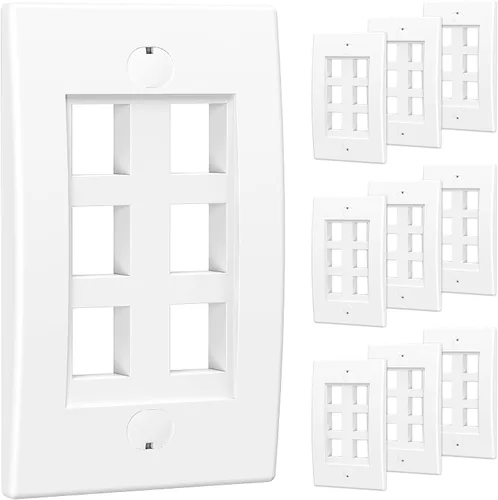 Vista 8 de [UL Listed] Cable Matters - Placa de pared en blanco para toma trapezoidal, Blanco