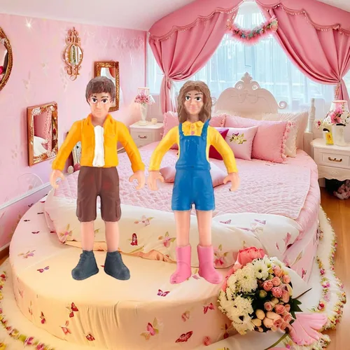 Vista 6 de 9 piezas de figuras de personas en miniatura para pasteles, realistas, detalladas, policía, piloto, bombero, cartero, chef, modelo pintado a mano