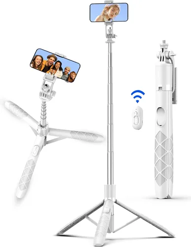 Vista 12 de Trípode de aluminio de 71" para teléfono, trípodes de viaje para iPhone con control remoto, trípode de selfie para celular extensible compatible