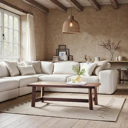 Vista 8 de Walker Edison Colt Modern Farmhouse - Mesa de centro redonda de madera maciza, 36 pulgadas, color espresso
