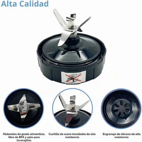 Vista 2 de Vasos de 24 onzas con tapas y 7 aletas Extractor de piezas de repuesto compatibles con Nutri Ninja Auto iQ AMZ493BRN BL450-30 BL456-30 BL480-30