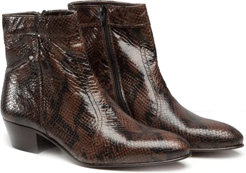 Vista 2 de Club Cubano EMMANUEL Botas de tacón cubano de cuero para hombre Cognac