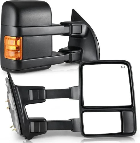 Vista 11 de YITAMOTOR Espejos de remolque compatibles para Ford F250, F350, F450, F550 2008-2016, espejos de remolque con calefacción eléctrica y luz de giro