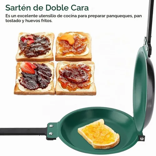 Vista 4 de Doble lado antiadherente revestimiento de cerámica Flip Sartén,Pancake Maker Utensilios de cocina para el hogar,Pan para panqueques
