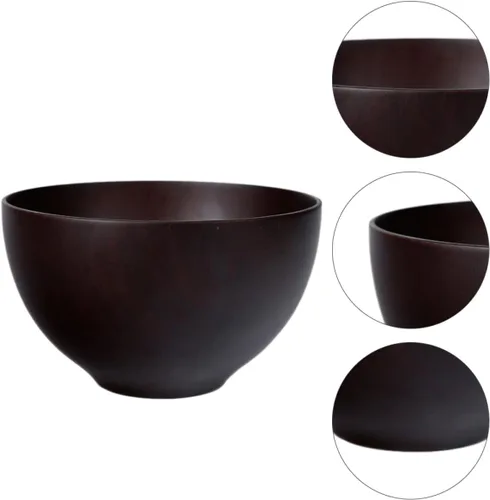 Vista 4 de Tazón de madera de azufaifo Tazón de frutas Tazón de madera Cuenco de madera para servir Tazones de postre Recipientes Tazón de comida Bocadillos