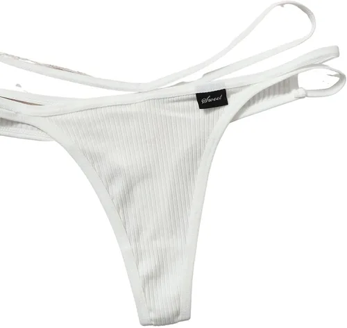 Vista 5 de Verdusa Conjunto de 7 tangas de punto acanalado de tiro bajo para mujer