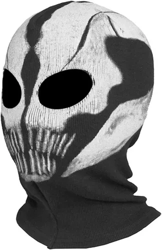 Vista 3 de Máscara de fantasma de tela, pasamontañas, capucha de calavera, capucha de invierno, máscara Cyberpunk