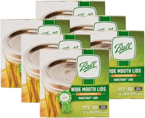 Vista 13 de Ball Tapas para Frascos Mason, Boca Regular, 12 CT (Paquete de 24)