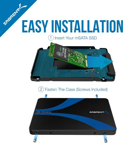 Vista 4 de Sabrent Adaptador de Carcasa de Aluminio mSATA a SATA III de 2.5 Pulgadas (EC-MSSA)