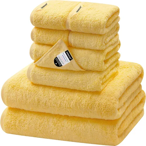 Vista 20 de SEMAXE Juego de toallas de baño familiar de 12 piezas - 100% algodón, 4 toallas de baño, 4 toallas de mano, 4 paños, ultrasuave y súper absorbente