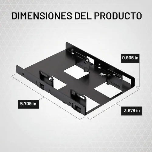 Vista 5 de Corsair Soporte de montaje dual SSD (3.5" Bahía de unidad interna a 2.5", fácil instalación) Negro