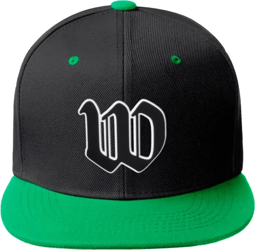 Vista 1177 de Daxton Gorra clásica con visera de billete plano con letras del alfabeto inglés antiguo de la A a la Z