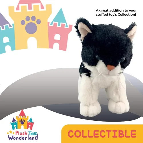 Vista 2 de Salt N Pepper - Juguete de peluche pequeño de 8 pulgadas para gatito – Juguetes suaves para gatos grises y blancos, adorable regalo de peluche
