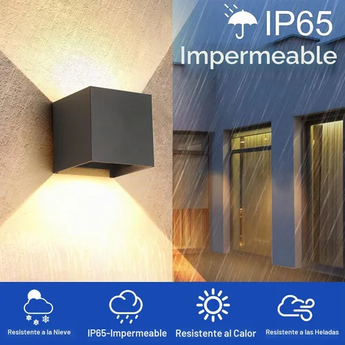 Vista 4 de Lámparas de pared LED 15W al aire libre/interior 3 colores ajustable lámpara de pared IP65 impermeable aplique de pared exterior moderno iluminación