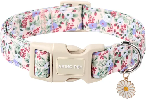 Vista 24 de Aring Pet Collar de algodón, ligero y ajustable, con hebilla de liberación rápida para perros pequeños, medianos y grandes, para cachorros, rosa