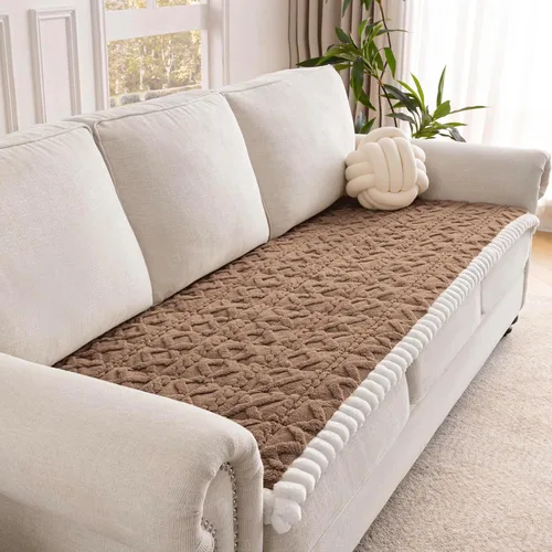 Vista 12 de Funda de sofá para perros, fundas de sofá lavables antideslizantes para sofá de 2 cojines, protector de sofá mullido y tapete de cama para mascotas
