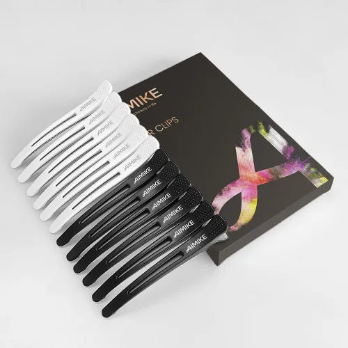 Vista 7 de AIMIKE Accesorios de peinado y seccionamiento del cabello, paquete de 12 pinzas de silicona antideslizantes para cabello grueso y fino, calidad